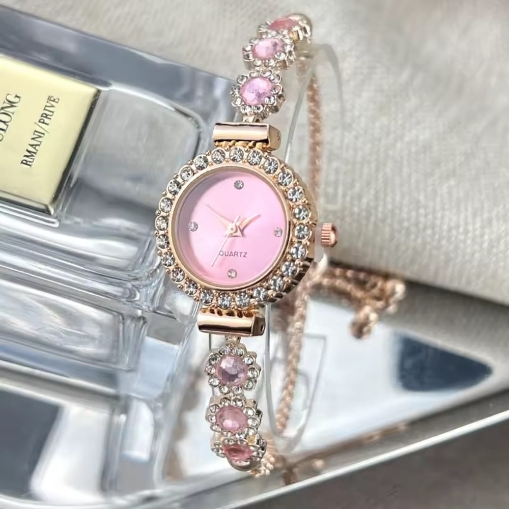 Beautiful Women's Sparkling Rose Gold color Adjustable Size Bracelet, Multicolor